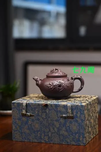 戴骏阳紫砂新品发售【涵鸣松鼠葡萄】 ​原矿紫泥 ​380ml